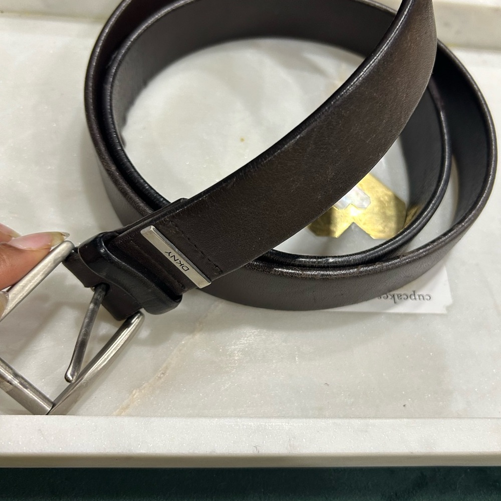 DKNY Men's Brown Leather Belt